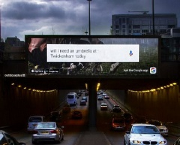 Google тестирует билборды, использующие данные в режиме реального времени