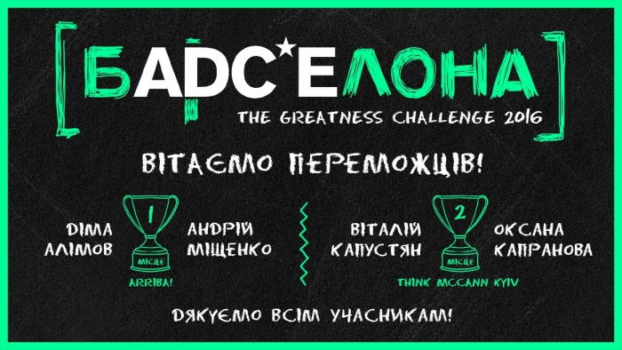 Две креативные пары победили в конкурсе The Greatness Challenge 2016